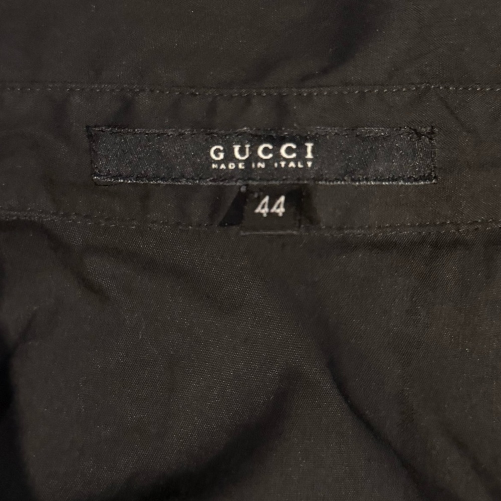Gucci Tom Ford Era vintage black button down Y2K Made in Italy size 44 - Picture 9 of 10